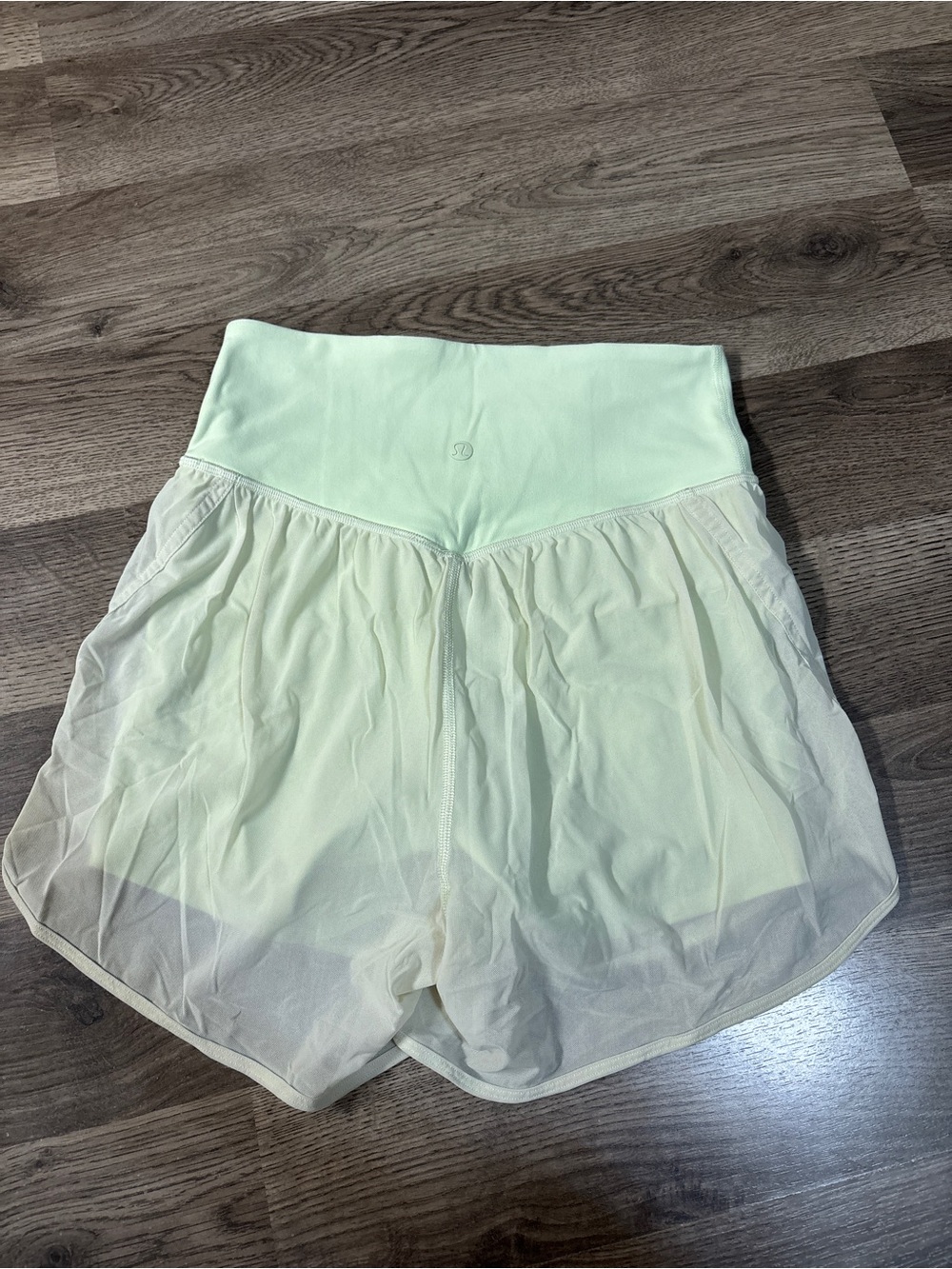 lululemon athletica Light Cream Athletic Shorts with High Waistband